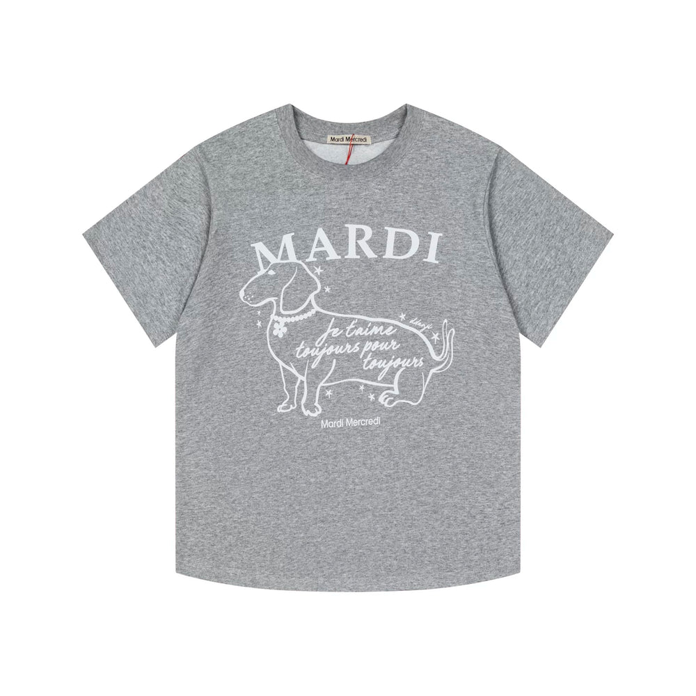 Mardi Dachshund Graphic Summer Casual Cotton Tee Unisex