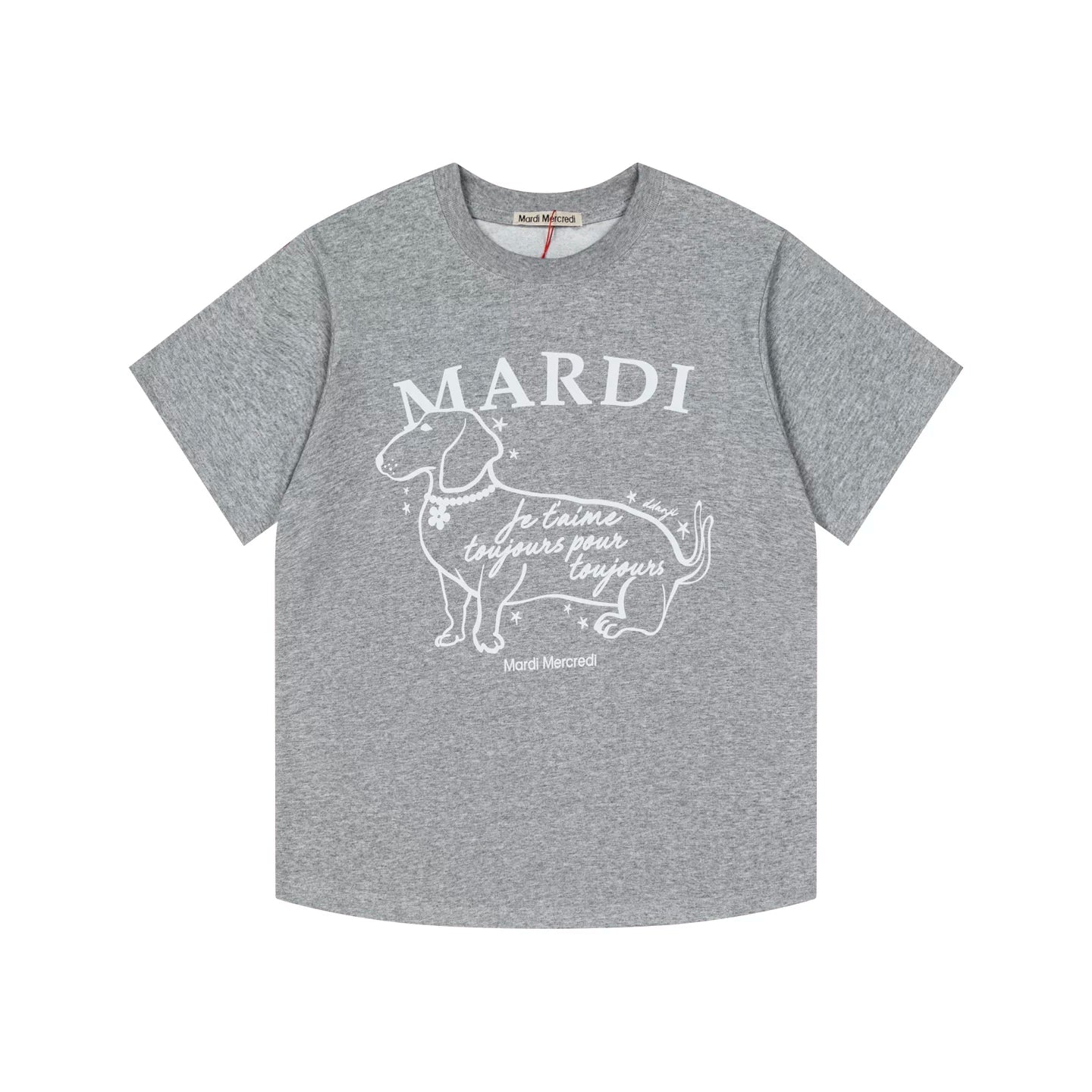 Mardi Side Profile Dog Summer Cotton Casual Tee
