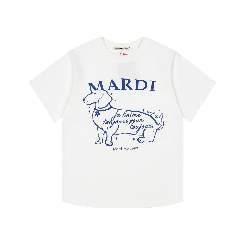 Mardi Side Profile Dog Summer Cotton Casual Tee