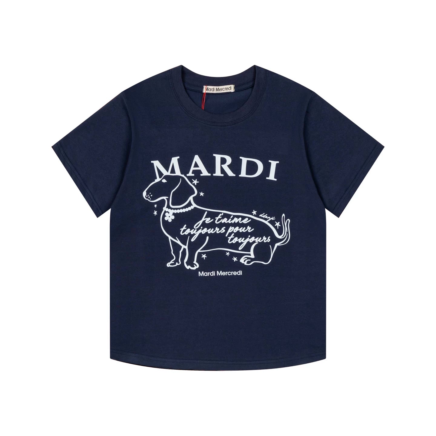 Mardi Side Profile Dog Summer Cotton Casual Tee