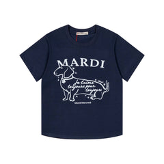 Mardi Side Profile Dog Summer Cotton Casual Tee