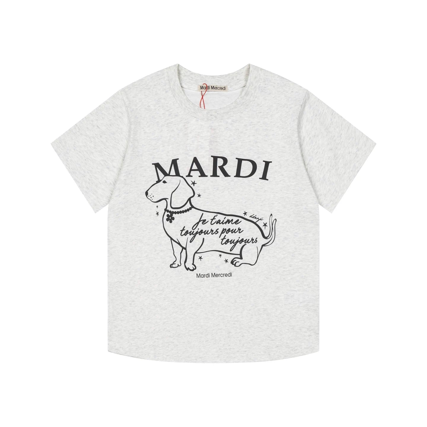 Mardi Side Profile Dog Summer Cotton Casual Tee