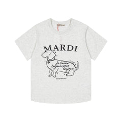 Mardi Side Profile Dog Summer Cotton Casual Tee